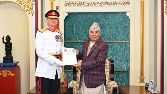 राष्ट्रपति पौडेलसमक्ष गोर्खा विग्रेडको वार्षिक प्रतिवेदन प्रस्तुत