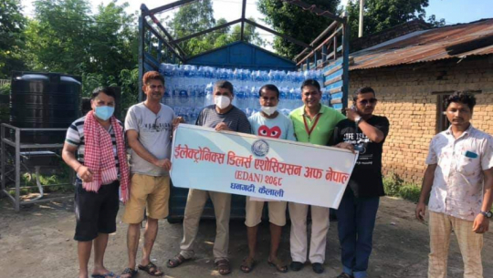 Electronics Dealers Association provides relief to flood victims in Kailali