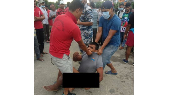 A man arrested for assaulting a police personnel in Kanchanpur