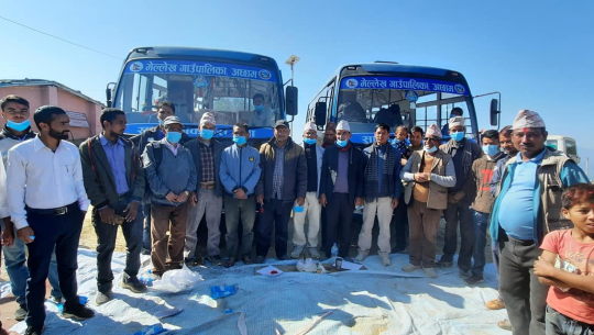अछामको मेल्लेख गाउँपालिकाले सञ्चालनमा ल्यायो अपाङ्गमैत्री बस सेवा