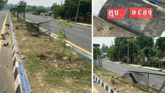 धनगढी ६ लेन सडकमा एक वर्षमा १९ सवारी दुर्घटना, रेलिङ र ट्रीगार्डमा क्षति