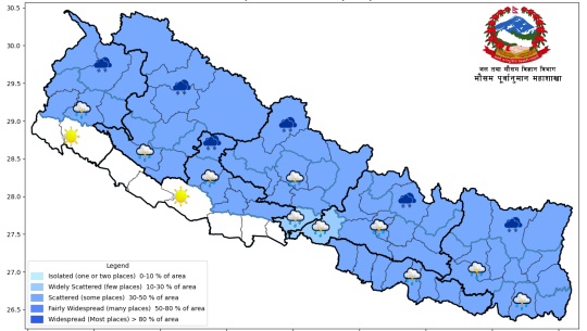 मनसुनको प्रभाव सीमित, तराईका केही क्षेत्रमा तातो हावा चल्ने 