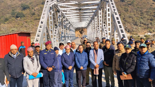 दार्चुलास्थित महाकाली नदीमाथि नेपाल–भारत जोड्ने मोटरेबल पुल सञ्चालनको अन्तिम तयारी 