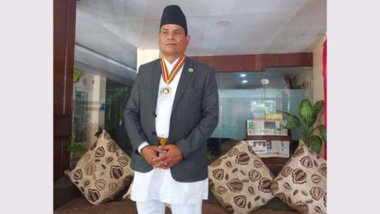 क्यानका अध्यक्ष चन्द जनसेवाश्री पदकबाट सम्मानित
