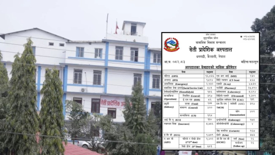 सेती प्रादेशिक अस्पतालको फागुन प्रतिवेदन: एक महिनामा हजारौँ बिरामीलाई सेवा