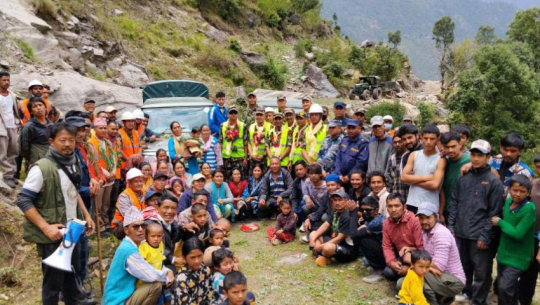 Vehicles reach Dumling village in Darchula for the first time