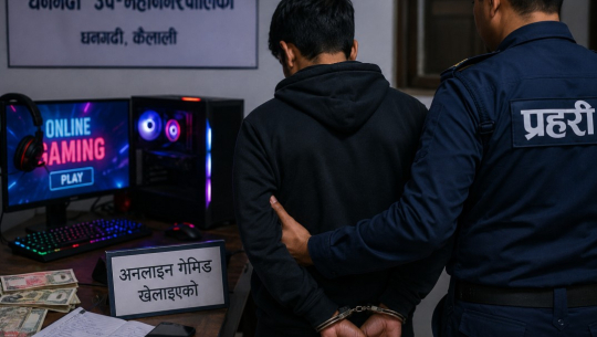 धनगढीमा अनलाइन गेमिङ खेलाएको आरोपमा एक जना पक्राउ