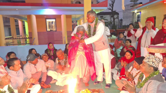 Tarkeshwor Patanjali Yoga center honors land donor on second anniversary