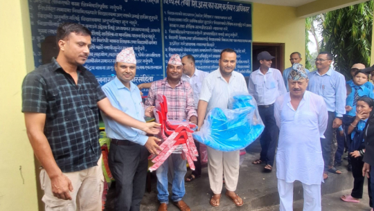 Physical materials handed over to Thekeraj secondary school with municipal support