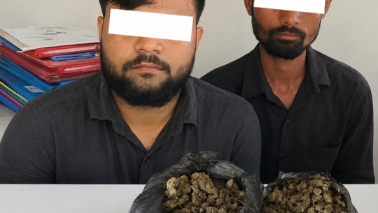 विमानस्थलबाट पार्सलमार्फत पठाइएको ३.२ किलो गाँजासहित दुई जना पक्राउ