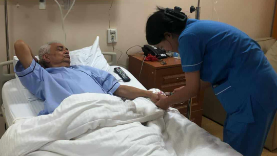 प्रदेश प्रमुख देवकोट अस्पतालबाट घर फिर्ता