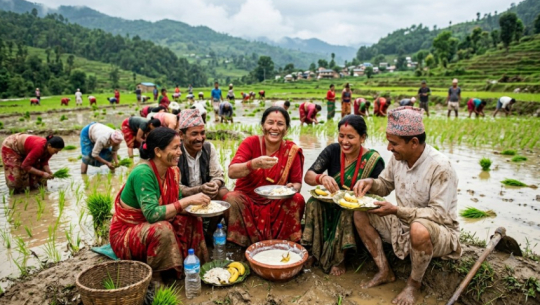 National paddy day celebrated on Asad 15 with rice planting and curd consumption