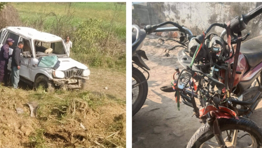कैलारीमा सवारी दुर्घटना: वडा अध्यक्ष घाइते, मोटरसाइकल चालकको मृत्यु