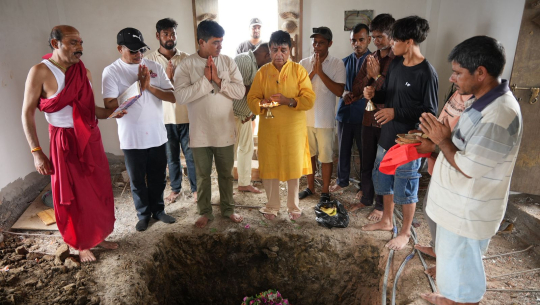 नवनिर्मित जालपादेवी मन्दिरमा क्षमा पूजासहित गर्भगृहमा मूर्ति राखियो