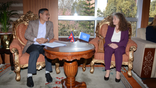 गृहमन्त्री अर्यालसँग संयुक्त राष्ट्रसङ्घ, नेपालका आवासीय संयोजकको भेट