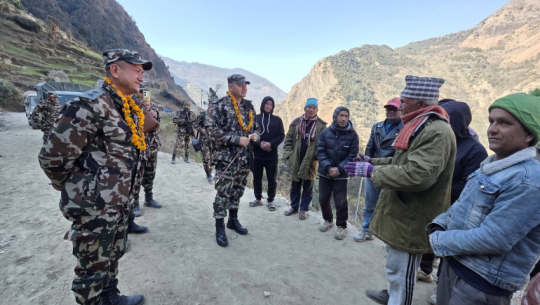 Nepal army conducts on-site inspection of Darchula-Tinkar road project