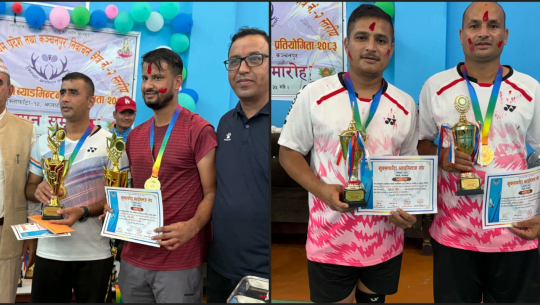 प्रदेशस्तरीय ब्याडमिन्टनको उपाधि बम–जैसीलाई, २ नम्बर क्षेत्रमा सिंह–कुँवर विजेता