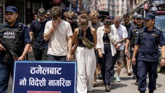 ठमेलबाट नौ विदेशी नागरिक पक्राउ