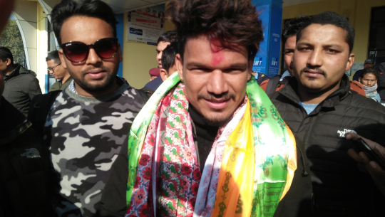 नेपाल आईडल रविको गृह जिल्लामा स्वागत