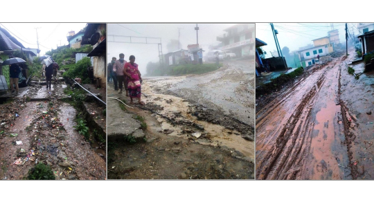 डडेल्धुरा सदरमुकामका सडक मै बग्छ ढल