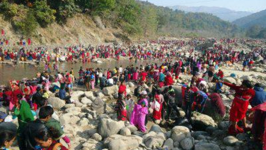 Two lakh plus people seen in Godavari Dham to enjoy Maghe