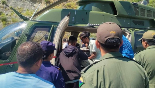 Thirteen injured in Bajura jeep accident rescued by army helicopter