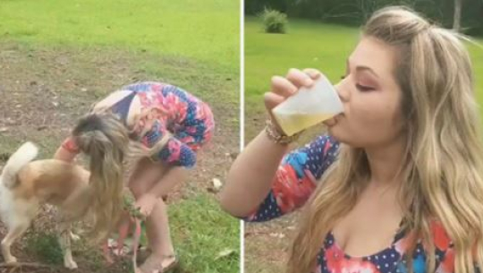 सुन्दर देखिनका लागि कुकुरको पिसाब पिउँछिन यी युवती
