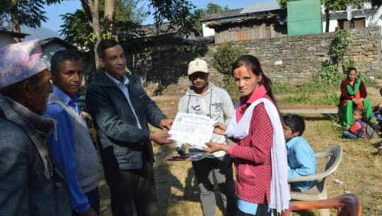 Paneru provides scholarship to two students