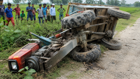 कैलालीमा पावर टेलर पल्टिदा चालकको मृत्यु