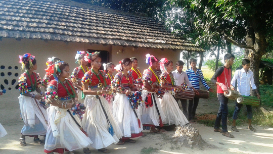 सखिया नाचमा झुम्दै कञ्चनपुरका थारु बस्ती