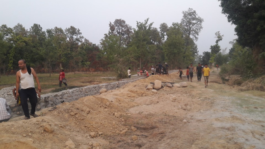 लम्कीचुहा नगरपालिकामा निर्माण भइरहेको नगर उद्यान