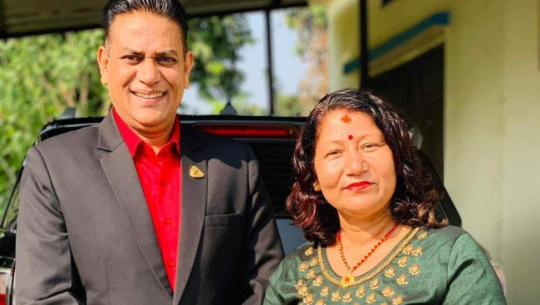 Rajesh and Devaki Bhatta donate 105 clothes to Dhangadhi cloth bank